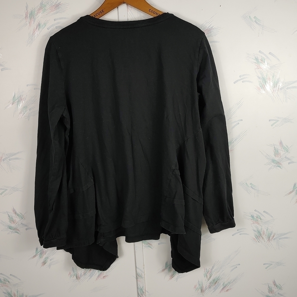 LOGO Lori Goldstein Black Long Sleeve Top L - Picture 8 of 10